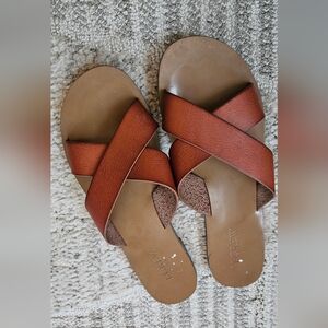 J.crew Women's Tan Crossband Sandals